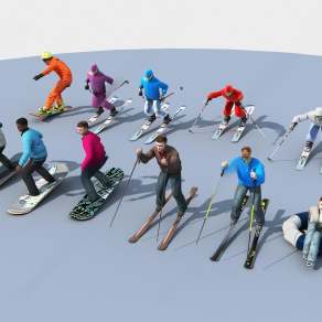 滑雪人物3D模型下载